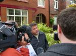 Demonstration outside Hazel Blears' house